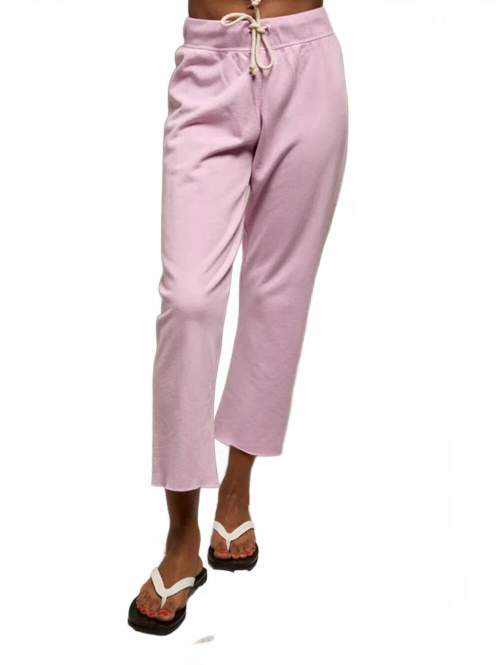 NEW PERFECTWHITETEE women's fleece drawstring pant in sugar pink